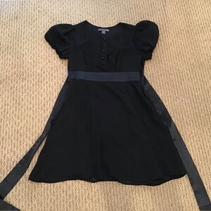 Forever 21 Black Ruffled Sleeve Dress with Ribbon